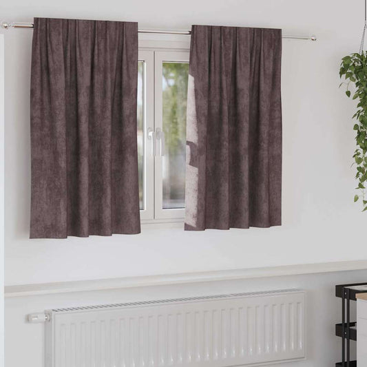Bársonyfüggönyök függönyökkel 2 pcs Barna 140 x 140 cm Bársony
