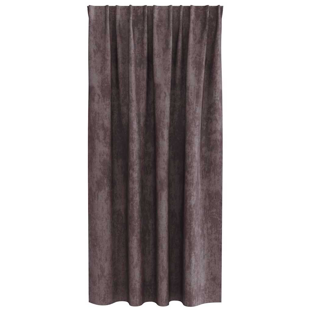 Bársonyfüggönyök függönyökkel 2 pcs Barna 175 x 140 cm Bársony
