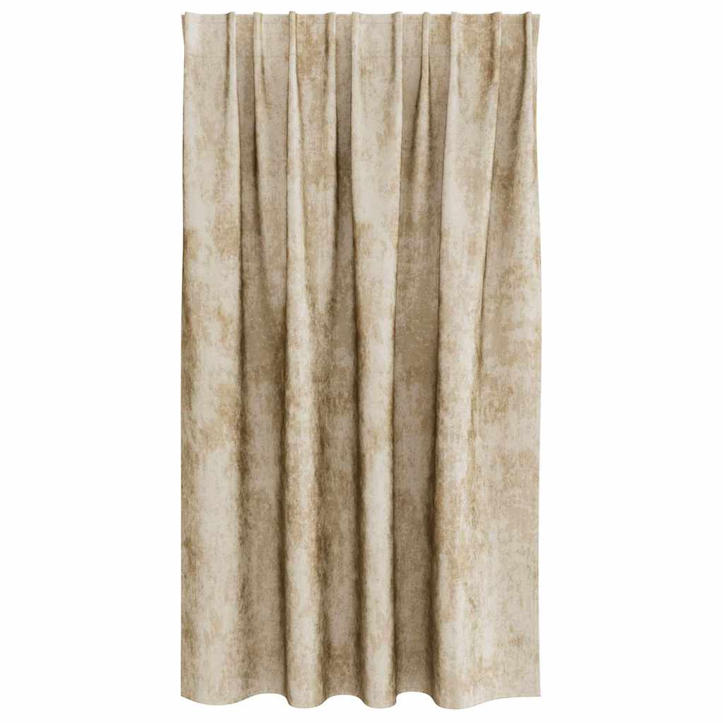 Bársonyfüggönyök függönyökkel 2 pcs Krém 140 x 140 cm Bársony