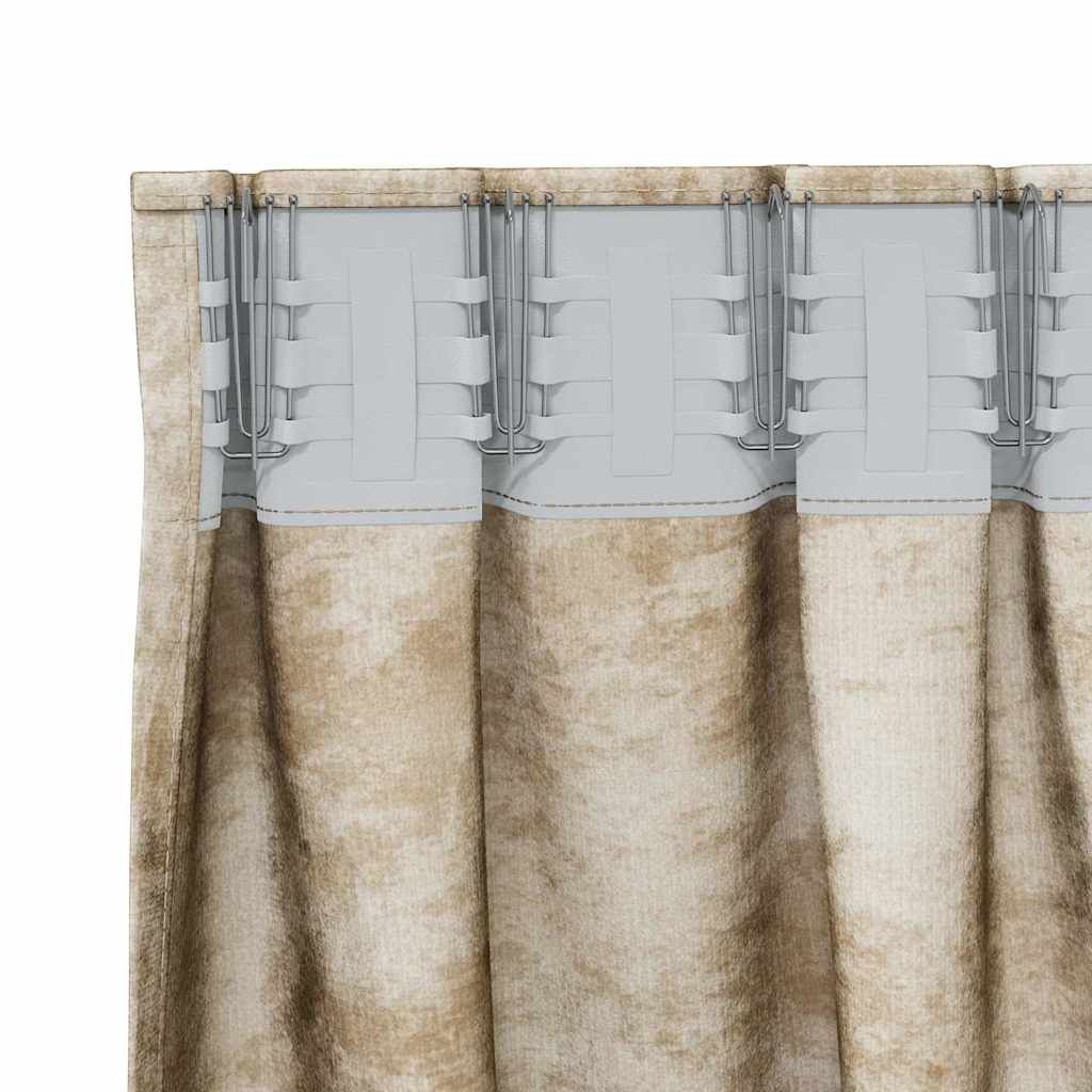 Bársonyfüggönyök függönyökkel 2 pcs Krém 175 x 140 cm Bársony