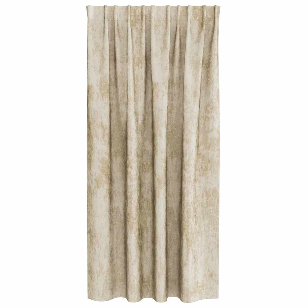 Bársonyfüggönyök függönyökkel 2 pcs Krém 175 x 140 cm Bársony