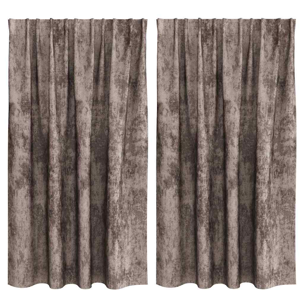 Bársonyfüggönyök 2 pcs Cappuccino 140 x 140 cm Bársony