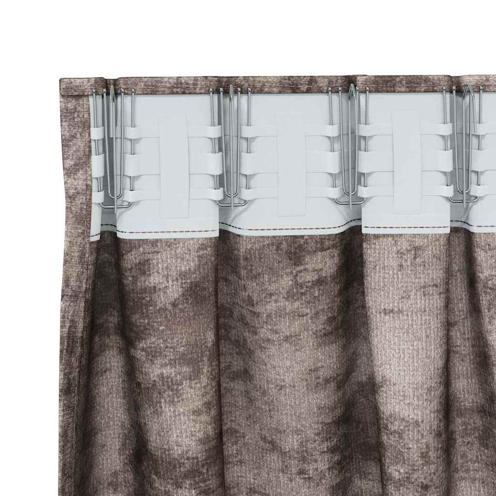 Bársonyfüggönyök 2 pcs Cappuccino 175 x 140 cm Bársony