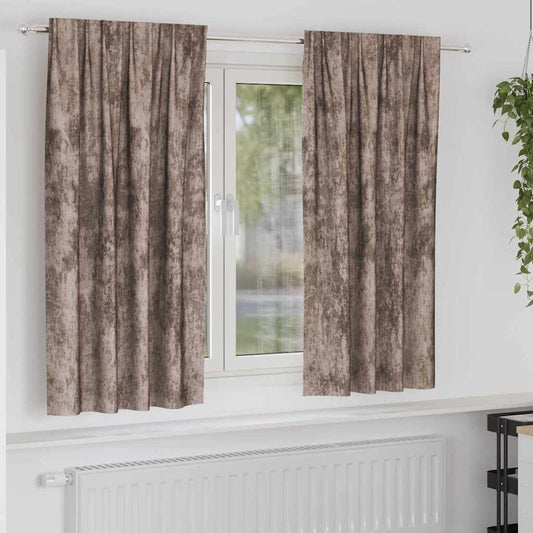 Bársonyfüggönyök 2 pcs Cappuccino 175 x 140 cm Bársony