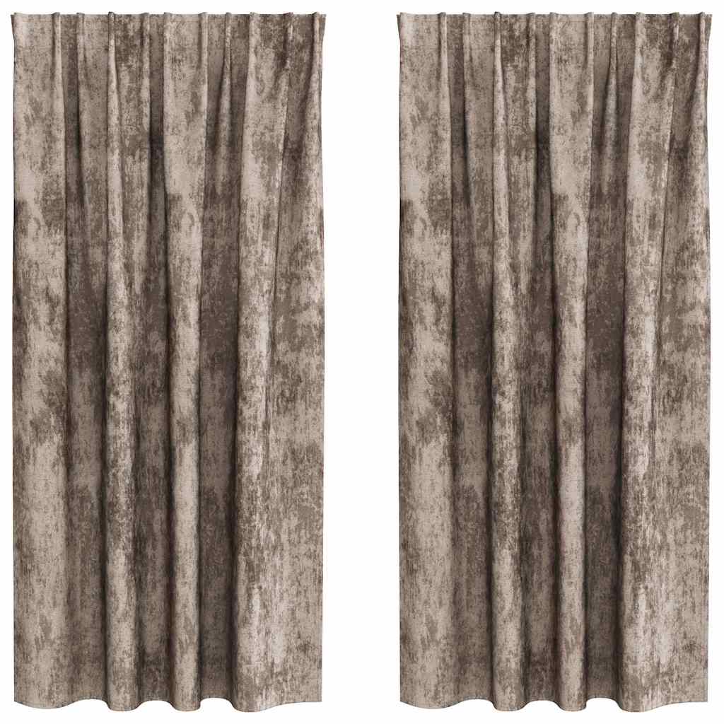 Bársonyfüggönyök 2 pcs Cappuccino 175 x 140 cm Bársony