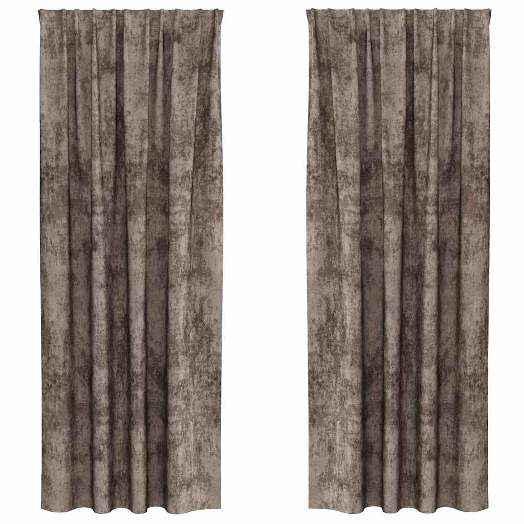 Bársonyfüggönyök 2 pcs Cappuccino 225 x 140 cm Bársony