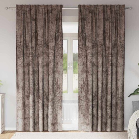 Bársonyfüggönyök 2 pcs Cappuccino 245 x 140 cm Bársony