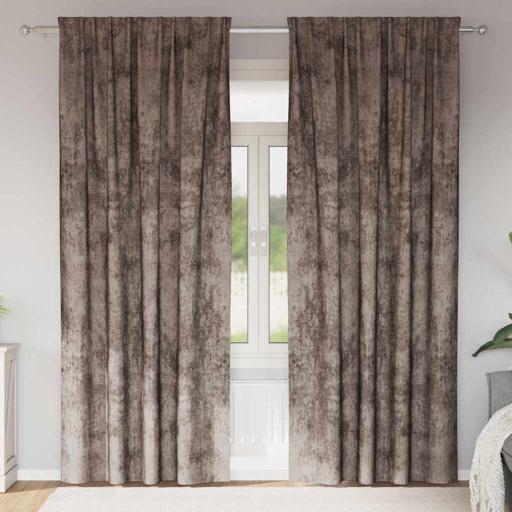 Bársonyfüggönyök 2 pcs Cappuccino 260 x 140 cm Bársony