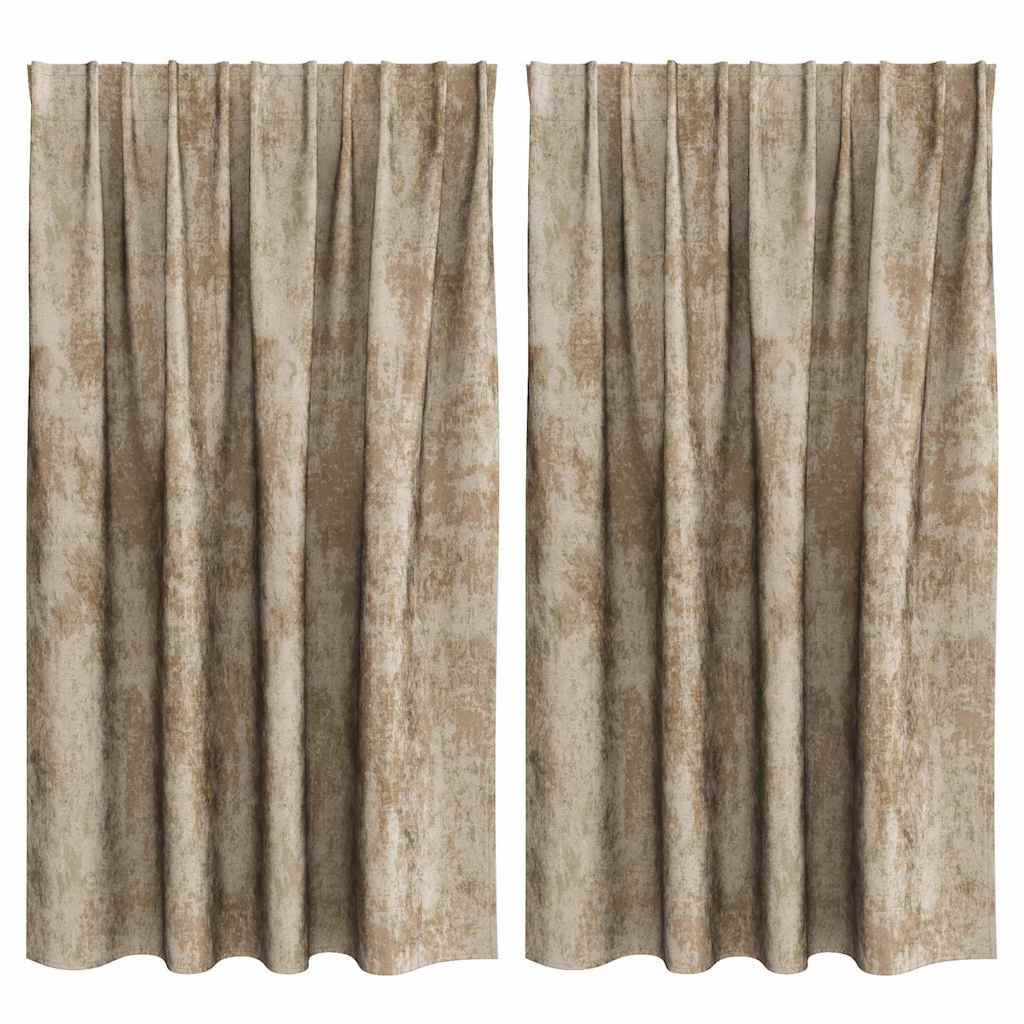 Bársonyfüggönyök 2 pcs pezsgőszín 140 x 140 cm Bársony
