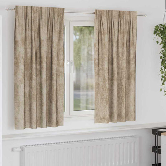Bársonyfüggönyök 2 pcs pezsgőszín 175 x 140 cm Bársony