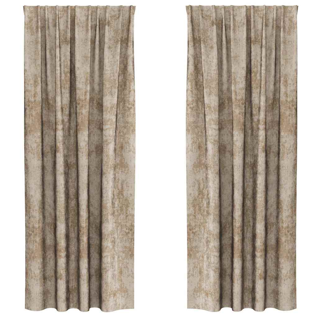 Bársonyfüggönyök 2 pcs pezsgőszín 245 x 140 cm Bársony