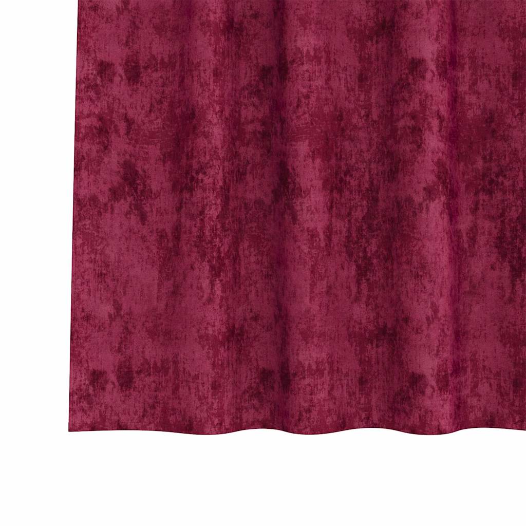 Bársonyfüggönyök függönyökkel 2 pcs Bordó 140 x 140 cm Bársony