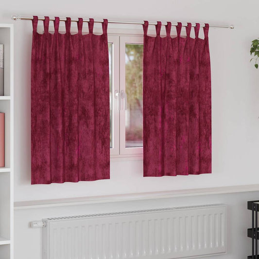 Bársonyfüggönyök függönyökkel 2 pcs Bordó 140 x 140 cm Bársony