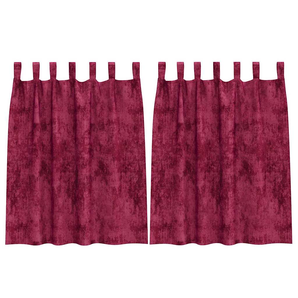 Bársonyfüggönyök függönyökkel 2 pcs Bordó 140 x 140 cm Bársony
