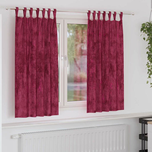 Bársonyfüggönyök függönyökkel 2 pcs bordó 175 x 140 cm Bársony