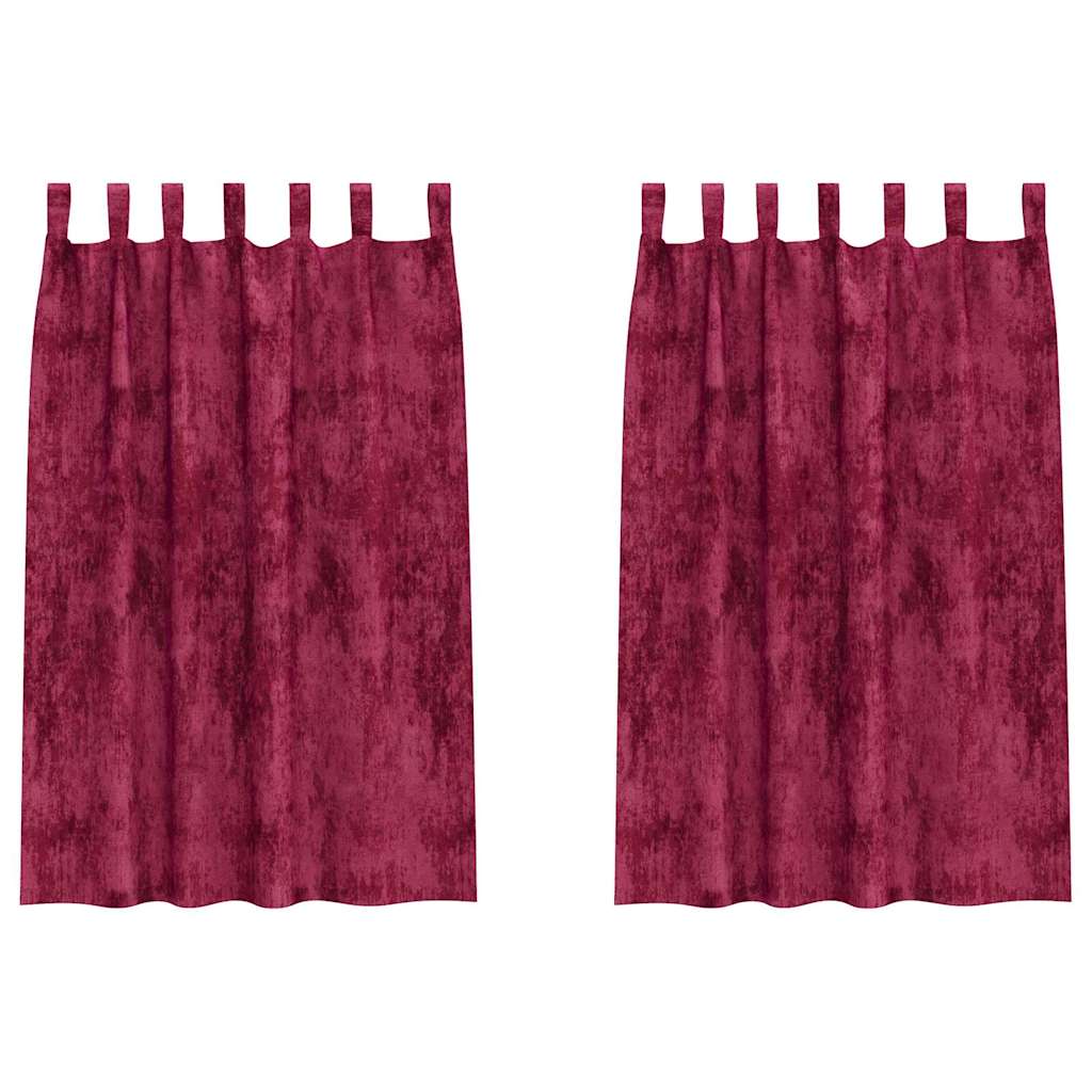 Bársonyfüggönyök függönyökkel 2 pcs bordó 175 x 140 cm Bársony