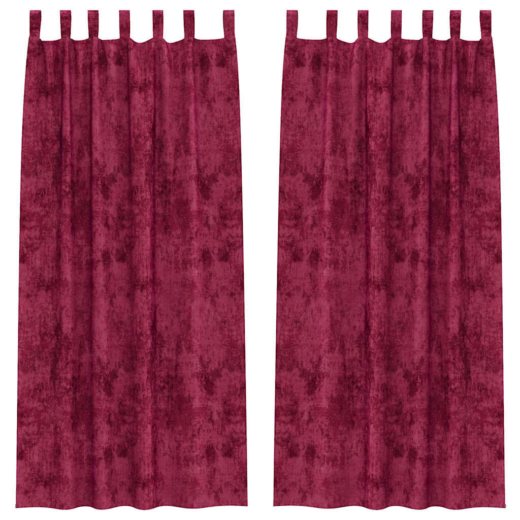 Bársonyfüggönyök függönyökkel 2 pcs bordó 245 x 140 cm Bársony