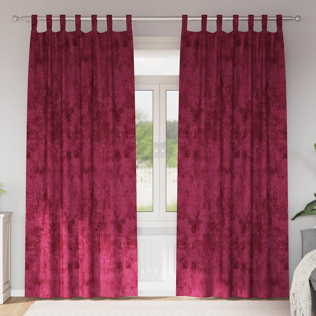 Bársonyfüggönyök függönyökkel 2 pcs bordó 260 x 140 cm Bársony