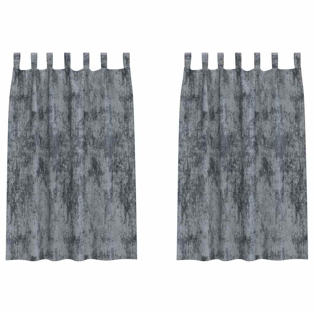 Bársonyfüggönyök 2 pcs Ezüst Szürke 175 x 140 cm Bársony