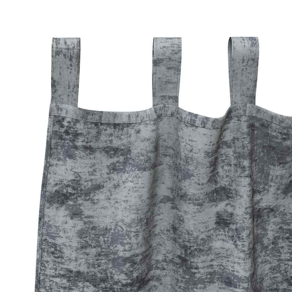 Bársonyfüggönyök 2 pcs Ezüst Szürke 245 x 140 cm Bársony