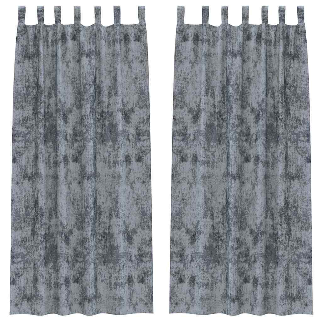 Bársonyfüggönyök 2 pcs Ezüst Szürke 245 x 140 cm Bársony
