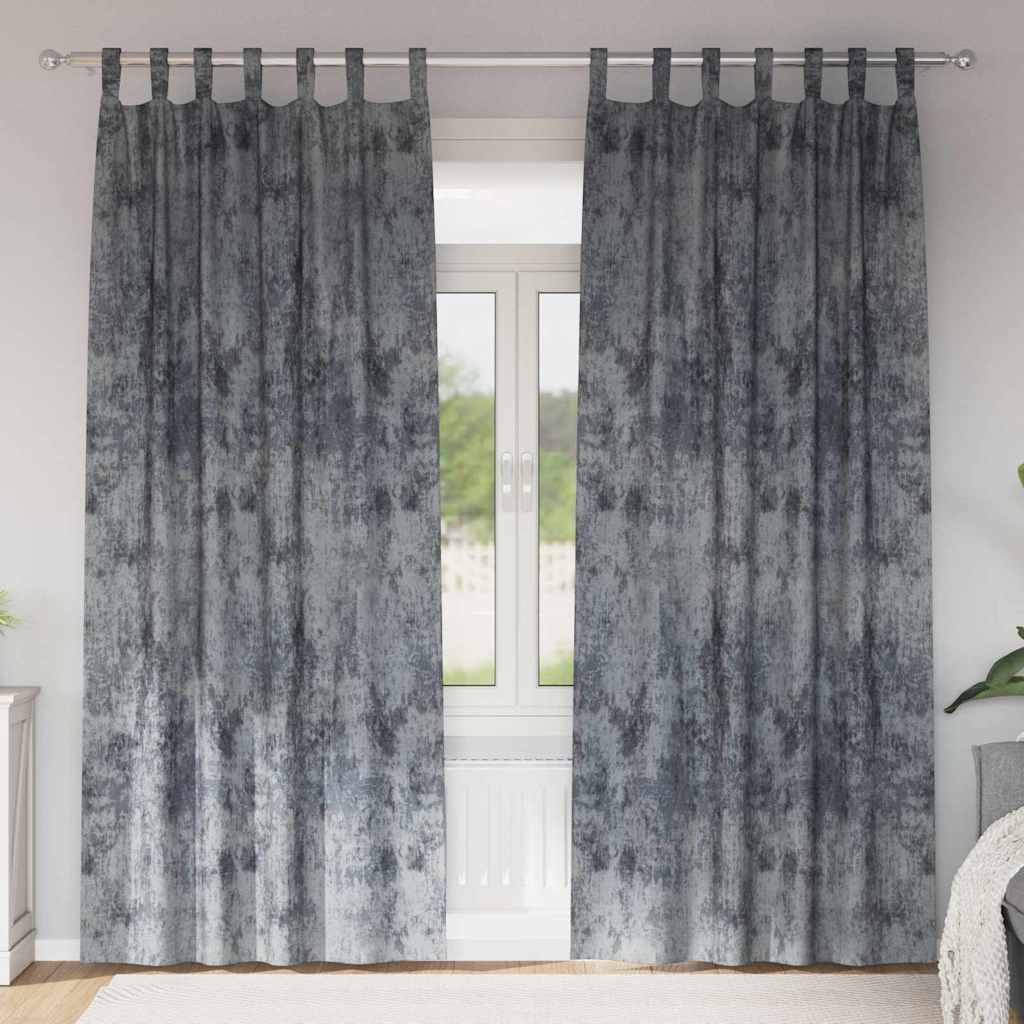 Bársonyfüggönyök 2 pcs Ezüst Szürke 260 x 140 cm Bársony