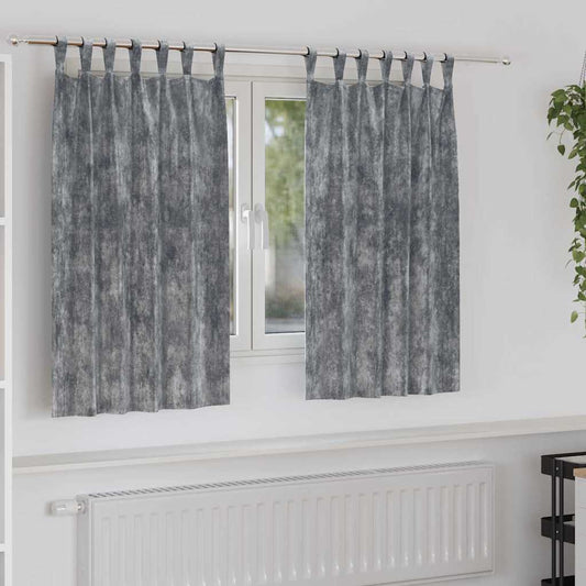 Bársonyfüggönyök függönyökkel 2 pcs Szürke 140 x 140 cm Bársony