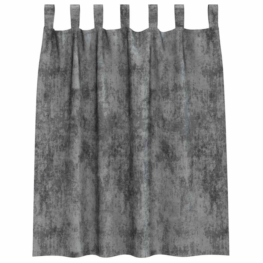 Bársonyfüggönyök függönyökkel 2 pcs Szürke 140 x 140 cm Bársony
