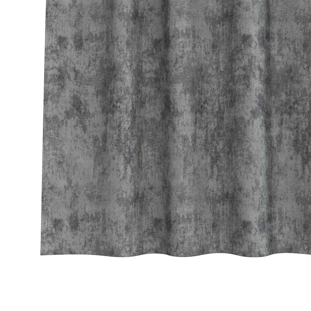 Bársonyfüggönyök függönyökkel 2 pcs Szürke 175 x 140 cm Bársony