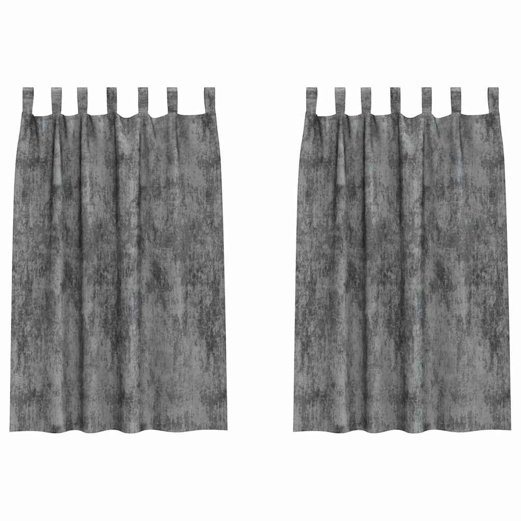 Bársonyfüggönyök függönyökkel 2 pcs Szürke 175 x 140 cm Bársony