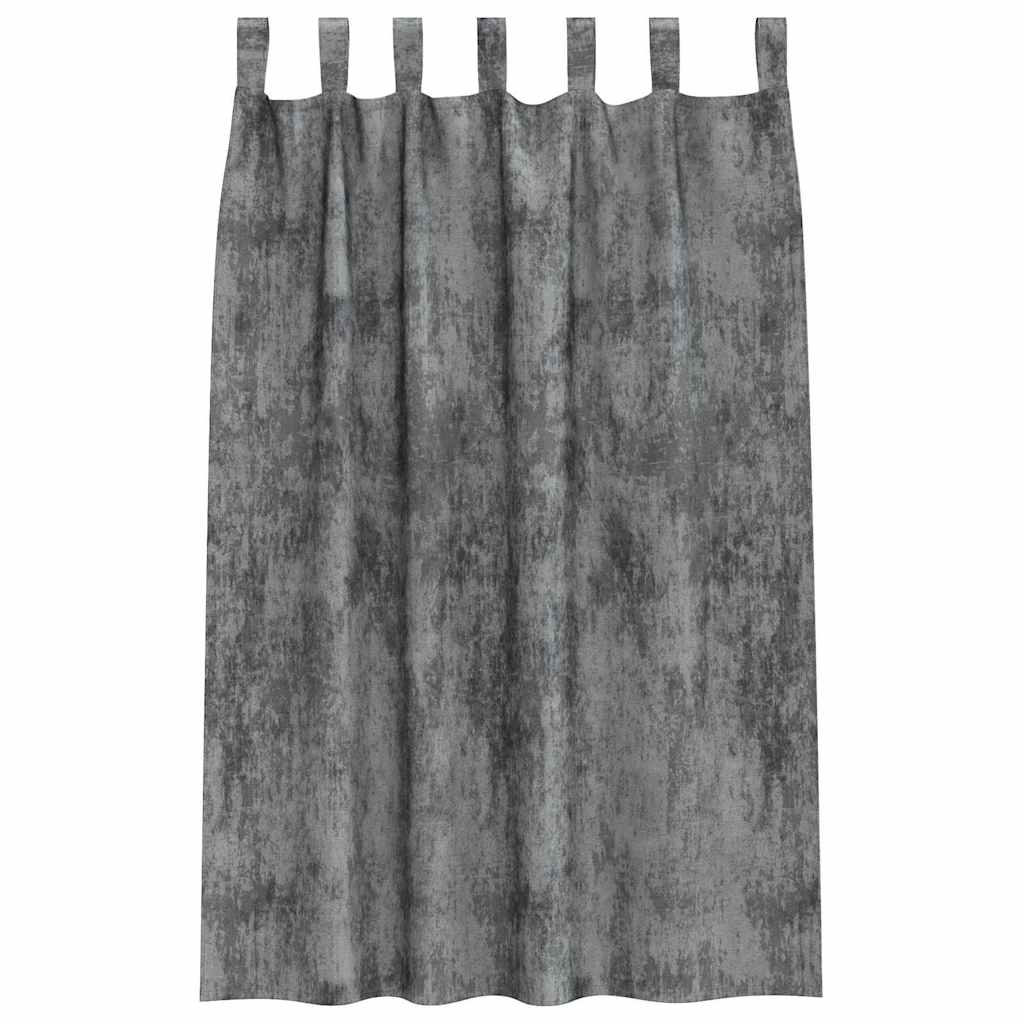 Bársonyfüggönyök függönyökkel 2 pcs Szürke 175 x 140 cm Bársony