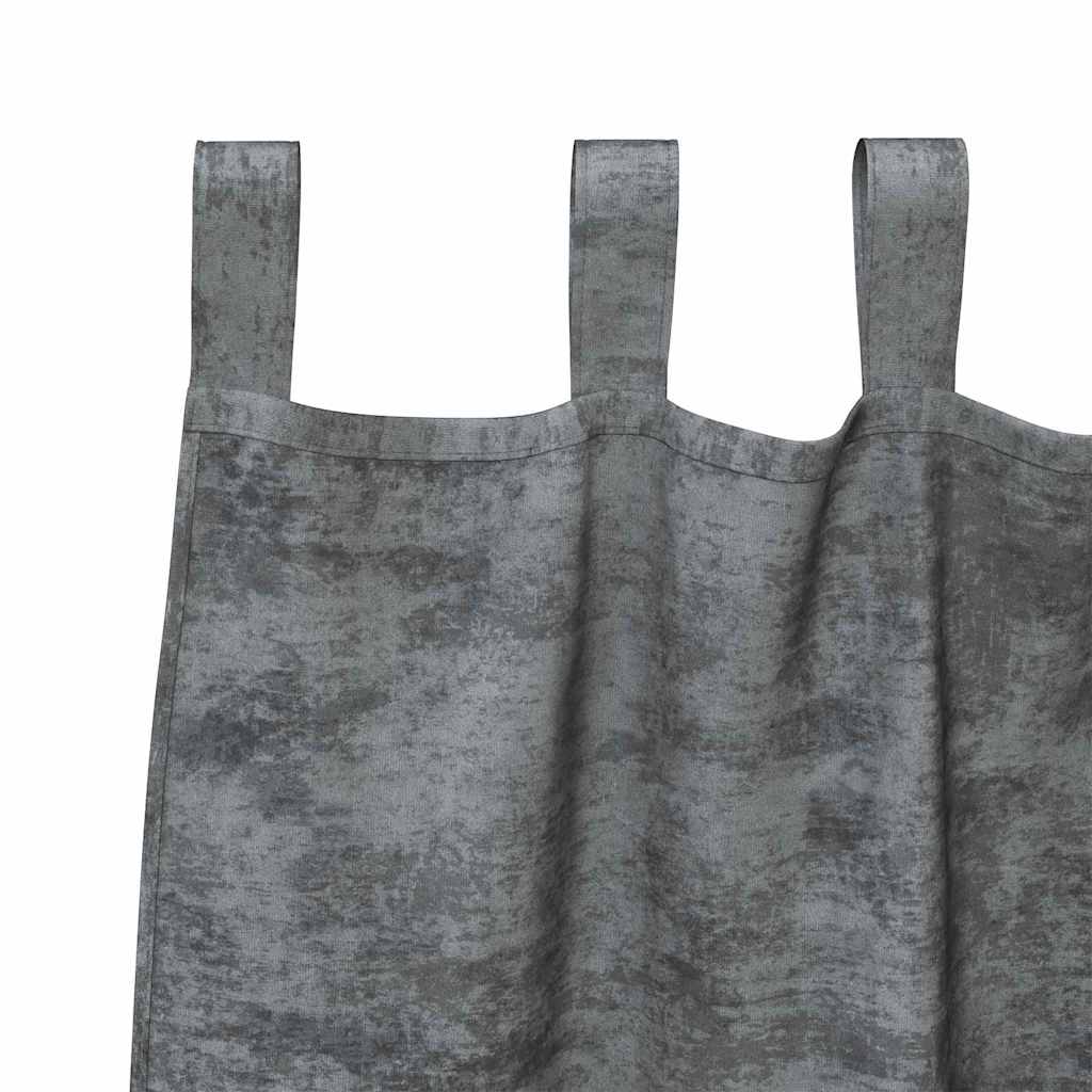 Bársonyfüggönyök függönyökkel 2 pcs Szürke 225 x 140 cm Bársony