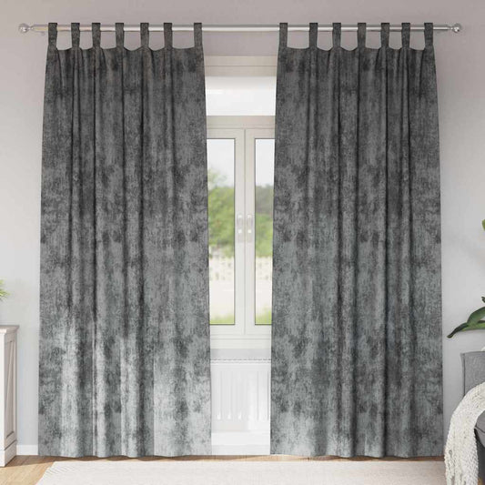 Bársonyfüggönyök függönyökkel 2 pcs Szürke 260 x 140 cm Bársony