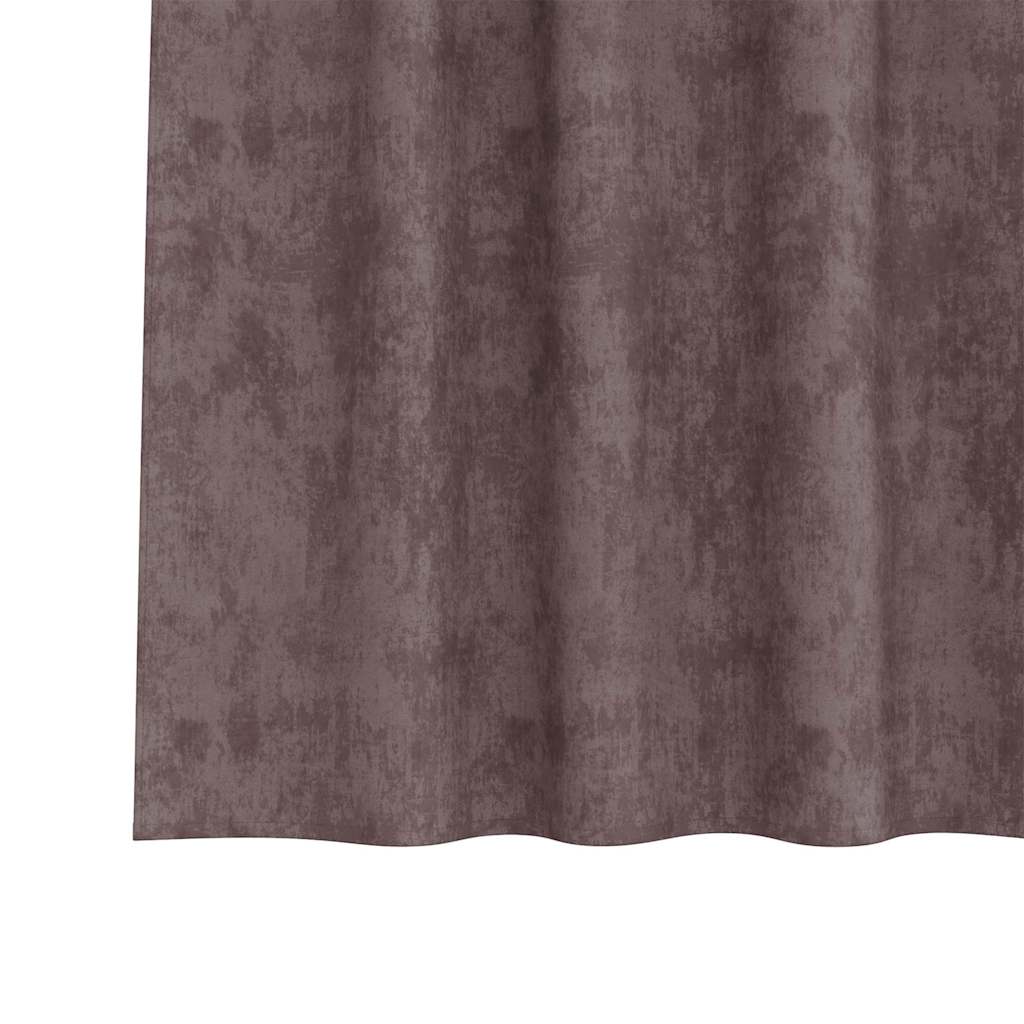 Bársonyfüggönyök függönyökkel 2 pcs Barna 140 x 140 cm Bársony