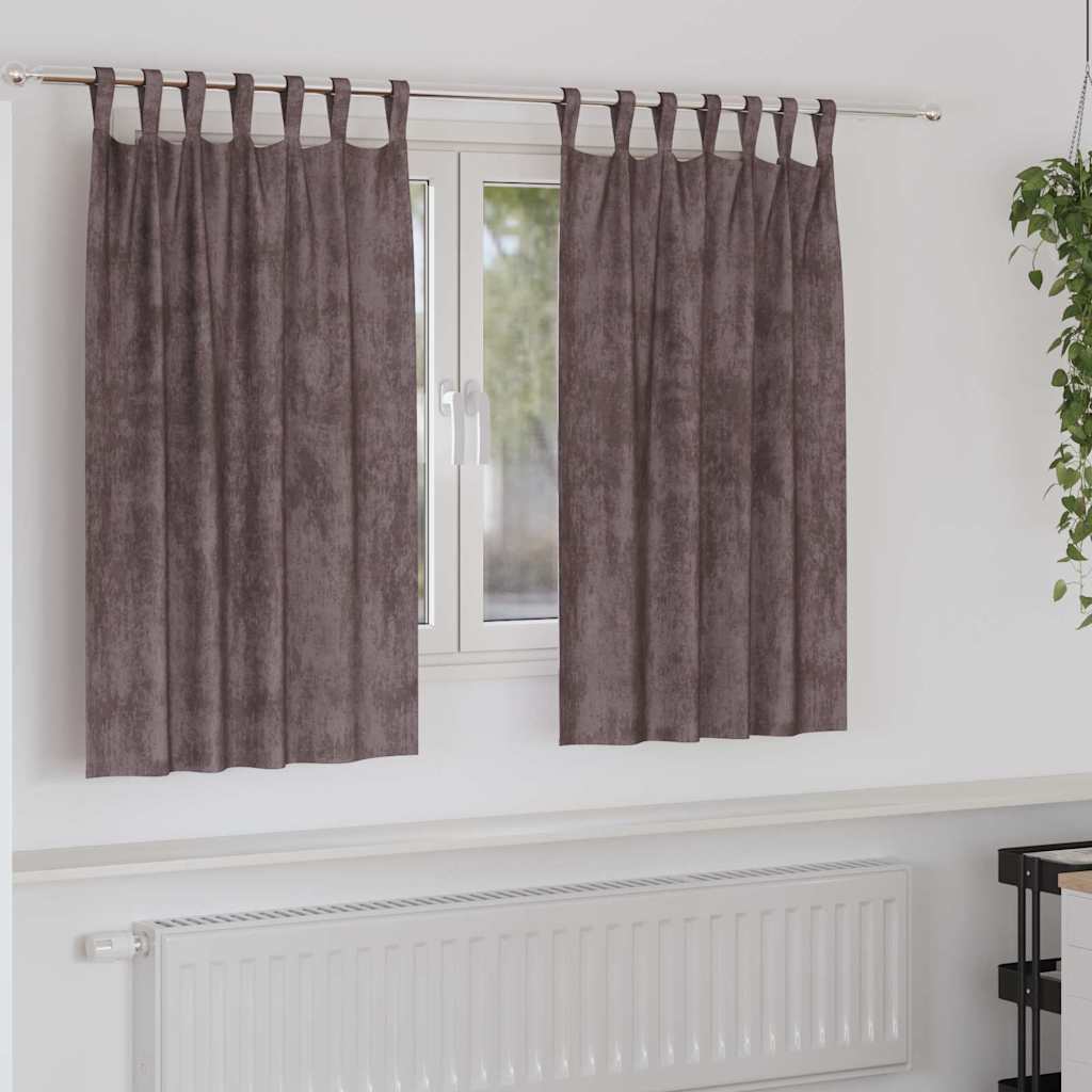 Bársonyfüggönyök függönyökkel 2 pcs Barna 140 x 140 cm Bársony