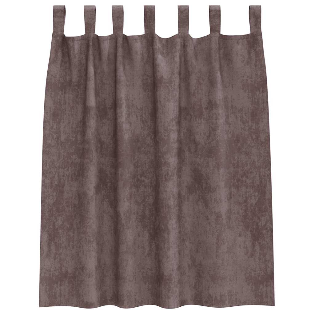 Bársonyfüggönyök függönyökkel 2 pcs Barna 140 x 140 cm Bársony