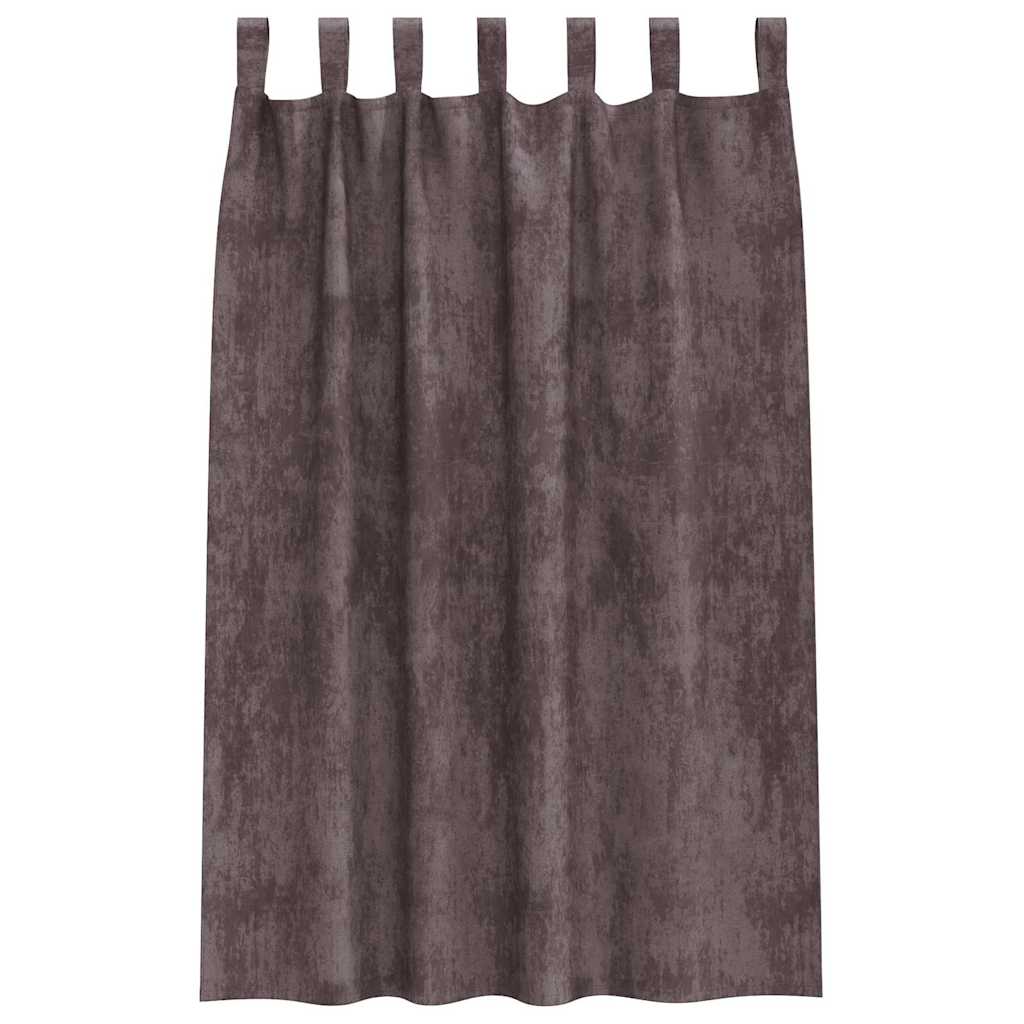 Bársonyfüggönyök függönyökkel 2 pcs Barna 175 x 140 cm Bársony