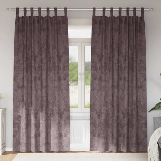 Bársonyfüggönyök függönyökkel 2 pcs Barna 225 x 140 cm Bársony