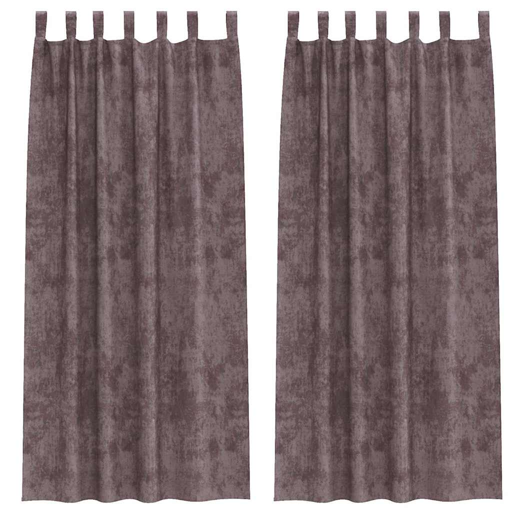 Bársonyfüggönyök függönyökkel 2 pcs Barna 260 x 140 cm Bársony