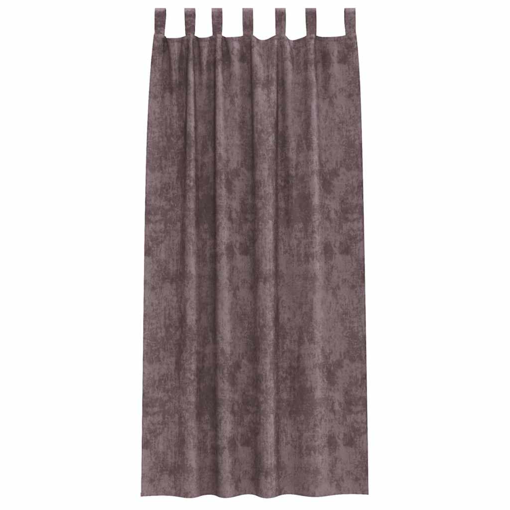 Bársonyfüggönyök függönyökkel 2 pcs Barna 260 x 140 cm Bársony