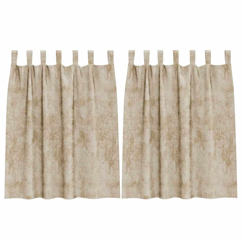 Bársonyfüggönyök függönyökkel 2 pcs Krém 140 x 140 cm Bársony