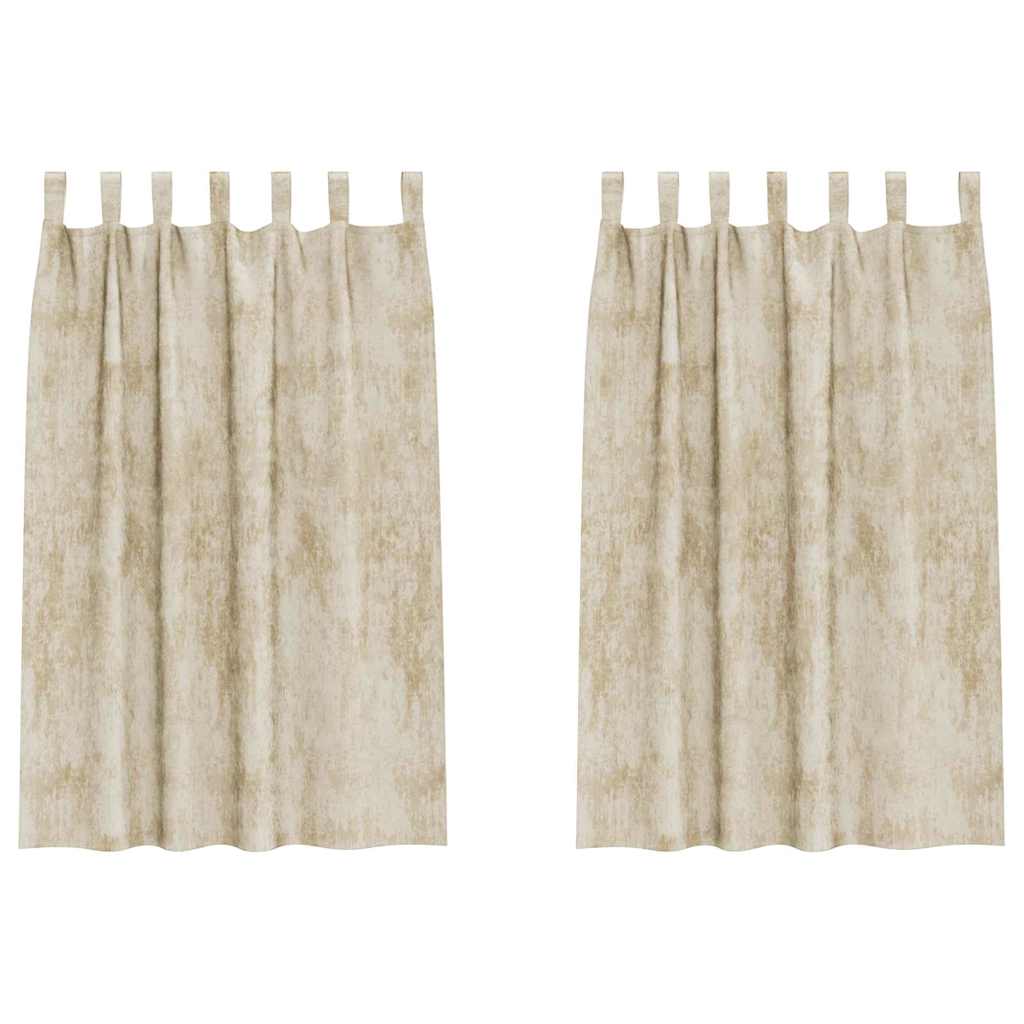 Bársonyfüggönyök függönyökkel 2 pcs Krém 175 x 140 cm Bársony