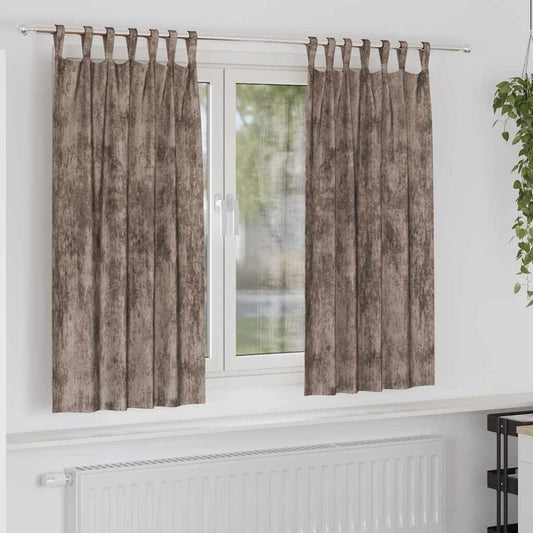 Bársonyfüggönyök 2 pcs Cappuccino 175 x 140 cm Bársony