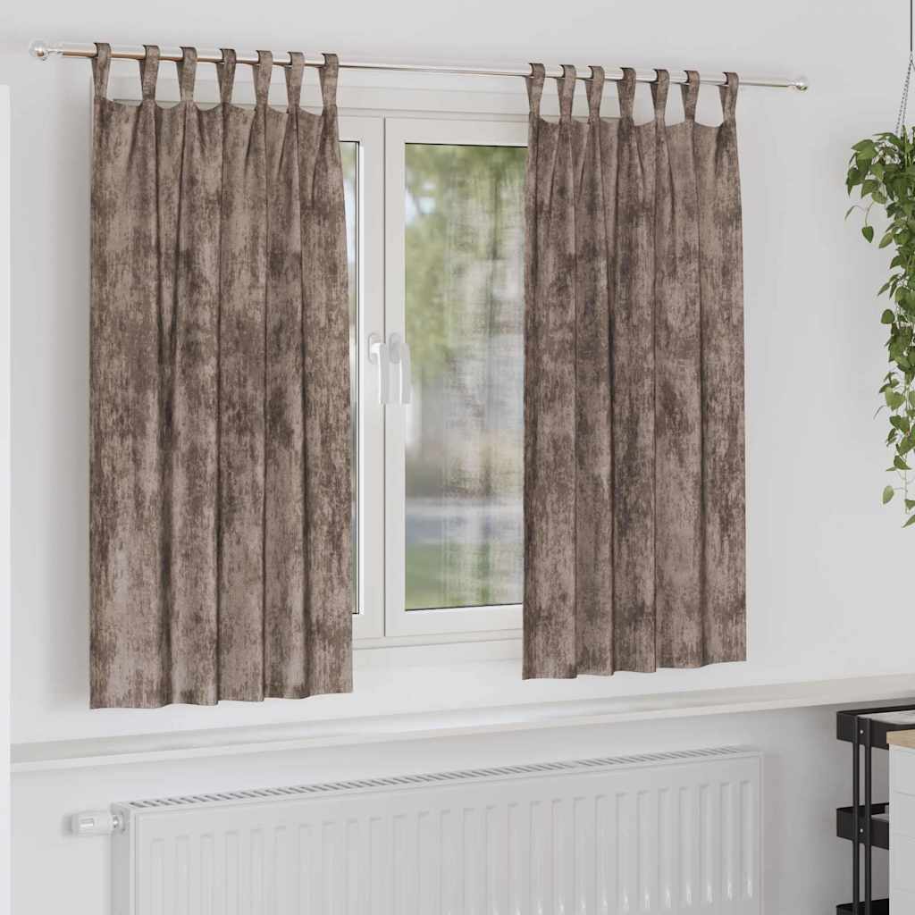 Bársonyfüggönyök 2 pcs Cappuccino 175 x 140 cm Bársony