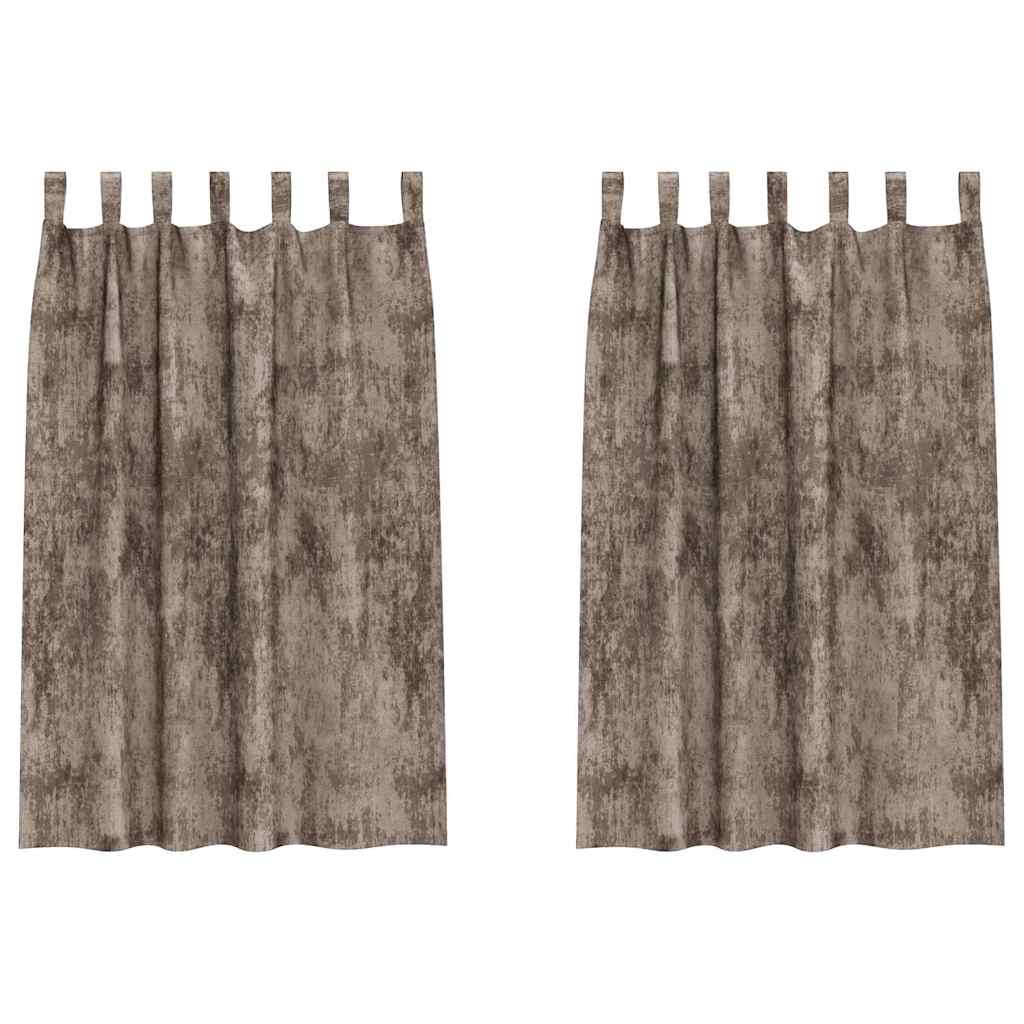 Bársonyfüggönyök 2 pcs Cappuccino 175 x 140 cm Bársony