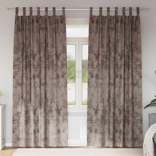 Bársonyfüggönyök 2 pcs Cappuccino 245 x 140 cm Bársony