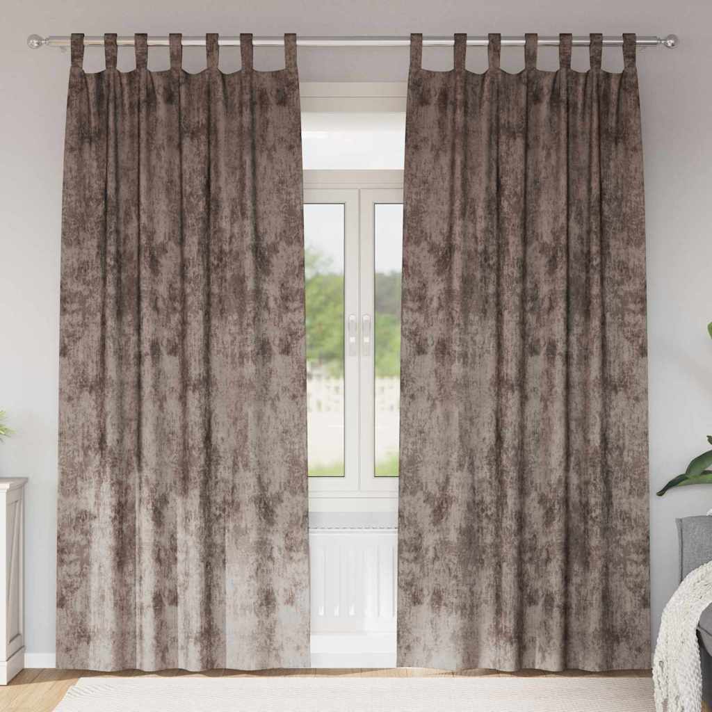 Bársonyfüggönyök 2 pcs Cappuccino 260 x 140 cm Bársony