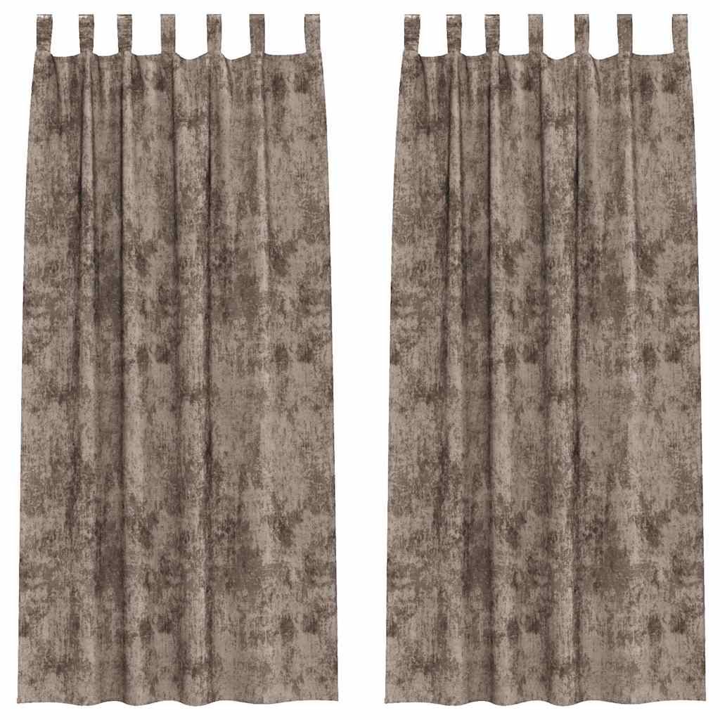 Bársonyfüggönyök 2 pcs Cappuccino 260 x 140 cm Bársony