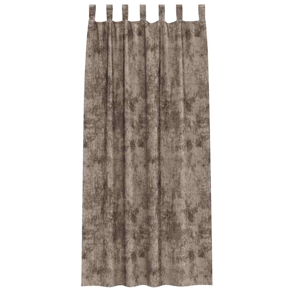 Bársonyfüggönyök 2 pcs Cappuccino 260 x 140 cm Bársony