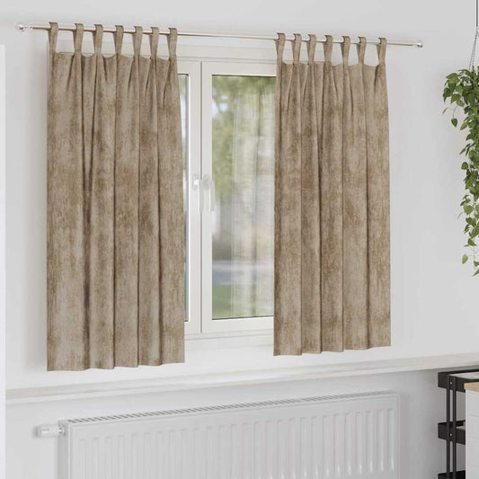 Bársonyfüggönyök 2 pcs pezsgőszín 175 x 140 cm Bársony